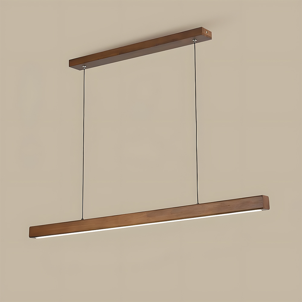 Modern Dimmable Wooden LED Linear Pendant Light 