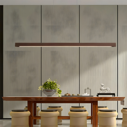 Modern Dimmable Wooden LED Linear Pendant Light 