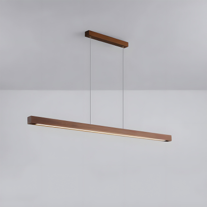 Modern Dimmable Wooden LED Linear Pendant Light 