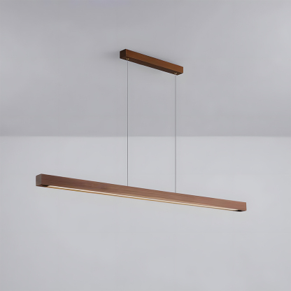 Modern Dimmable Wooden LED Linear Pendant Light 