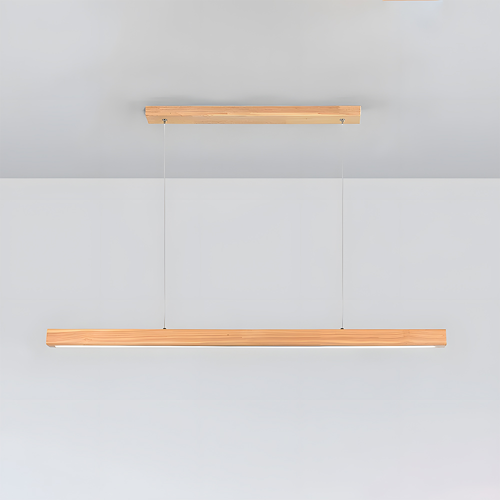 Modern Dimmable Wooden LED Linear Pendant Light 