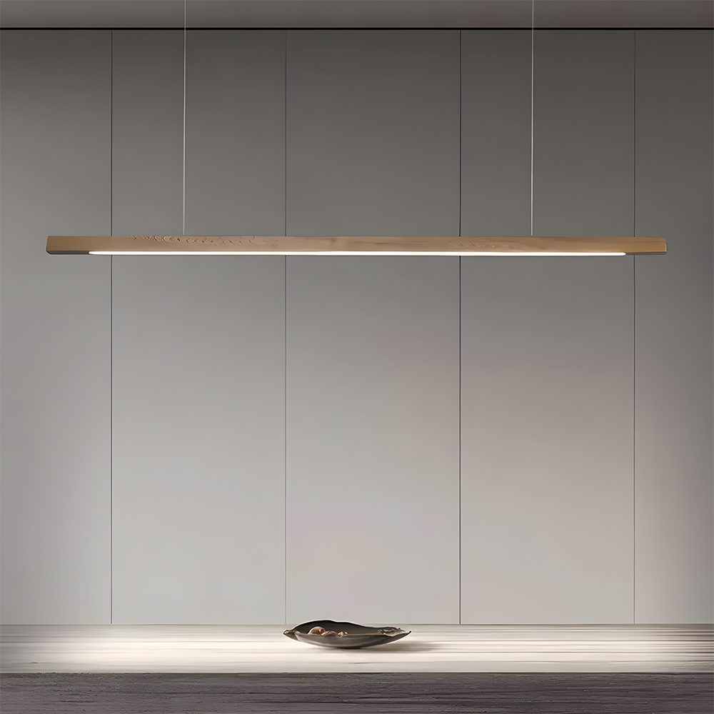 Modern Dimmable Wooden LED Linear Pendant Light 