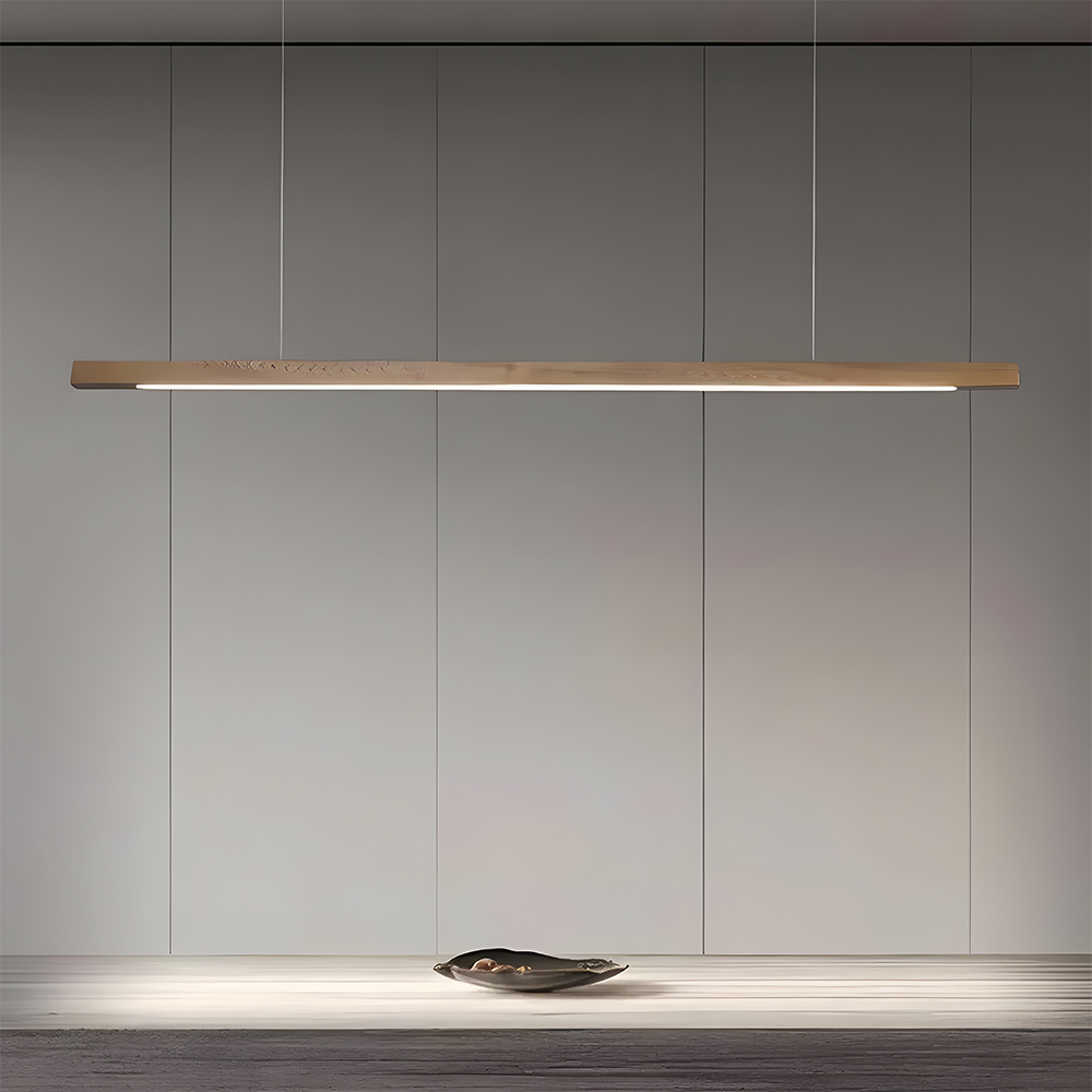 Modern Dimmable Wooden LED Linear Pendant Light 