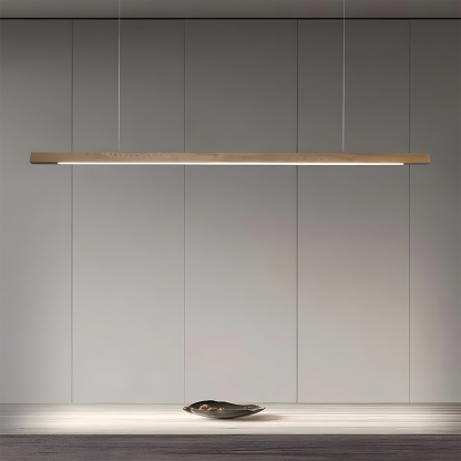 Modern Dimmable Wooden LED Linear Pendant Light 