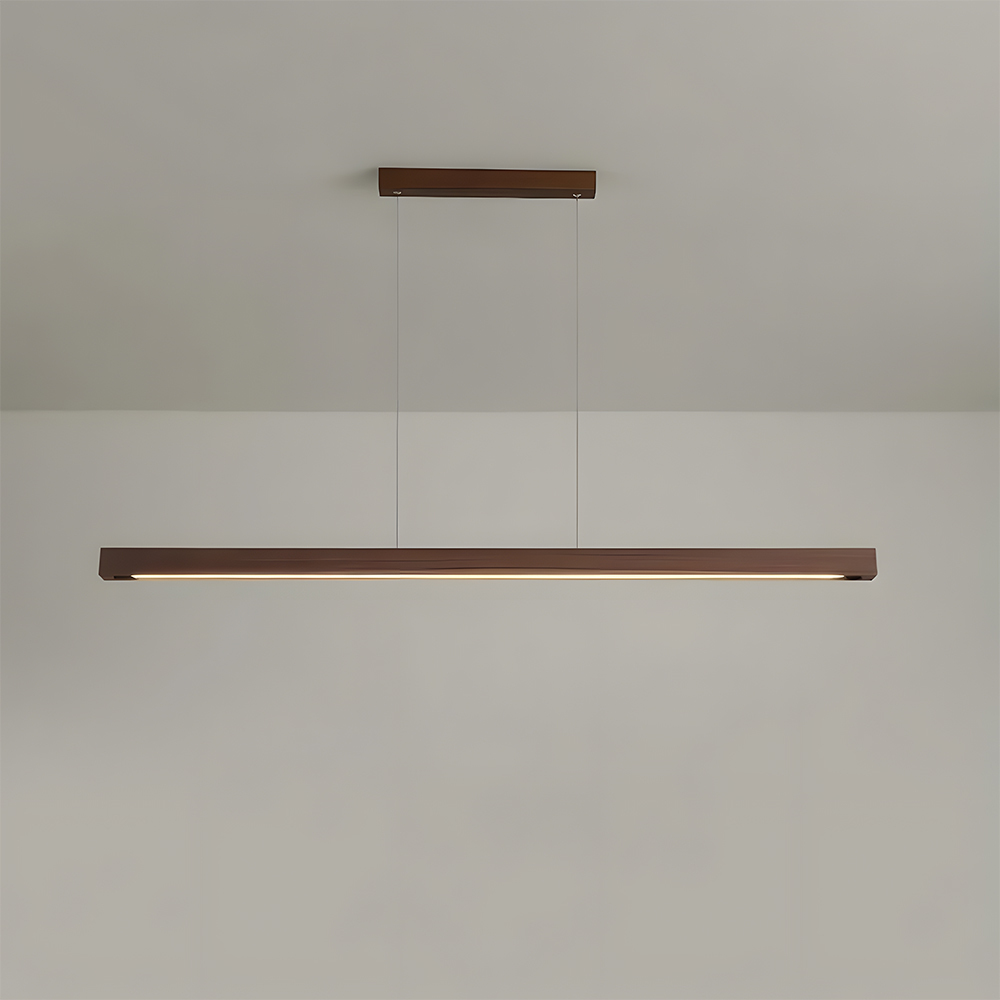 Modern Dimmable Wooden LED Linear Pendant Light 