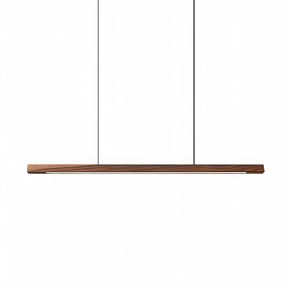 Modern Dimmable Wooden LED Linear Pendant Light 