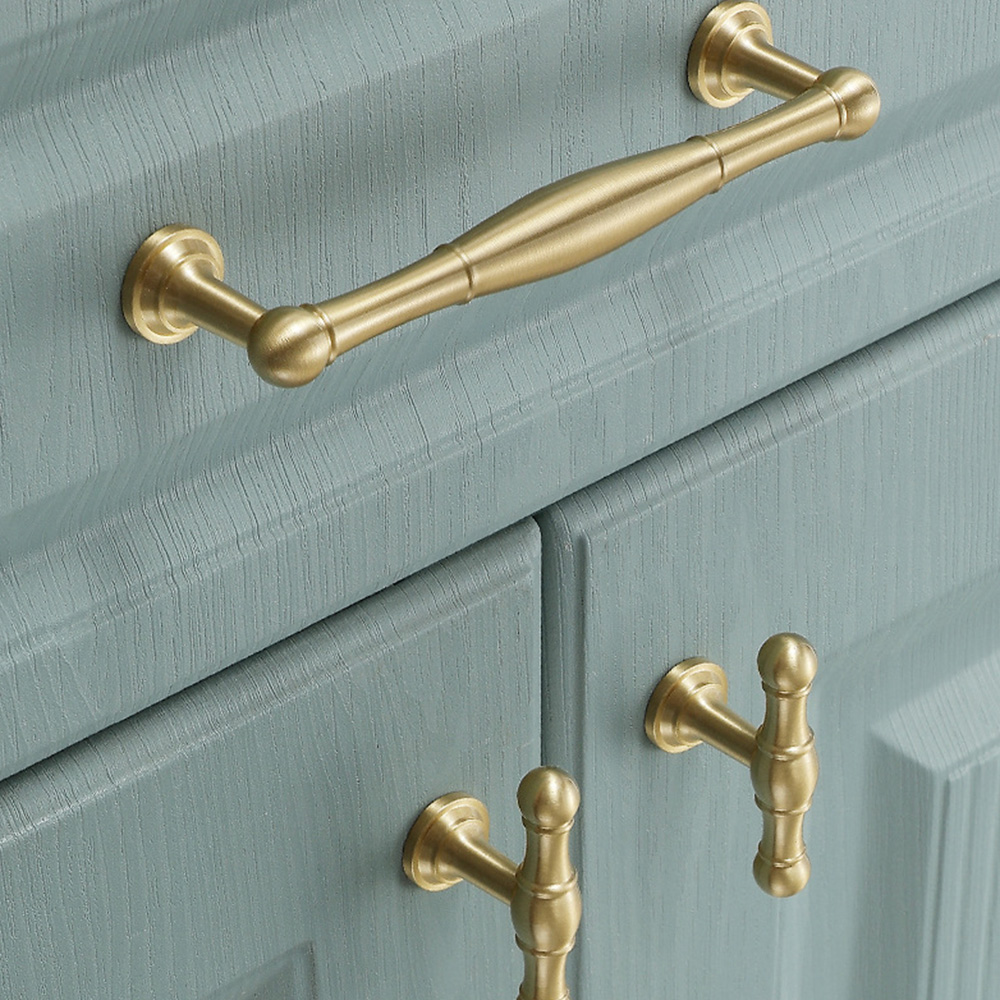 Modern Gold Solid Brass Cabinet Knobs And Drawer Pulls