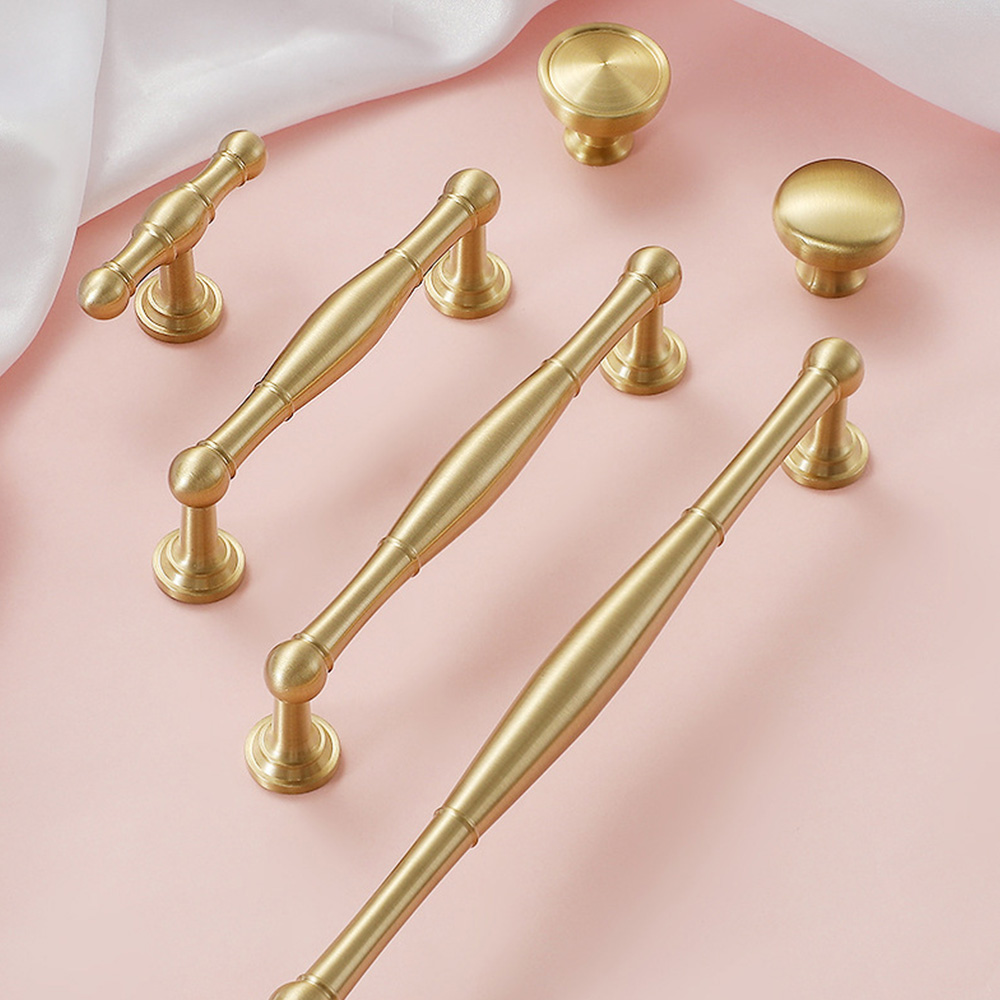 Modern Gold Solid Brass Cabinet Knobs And Drawer Pulls