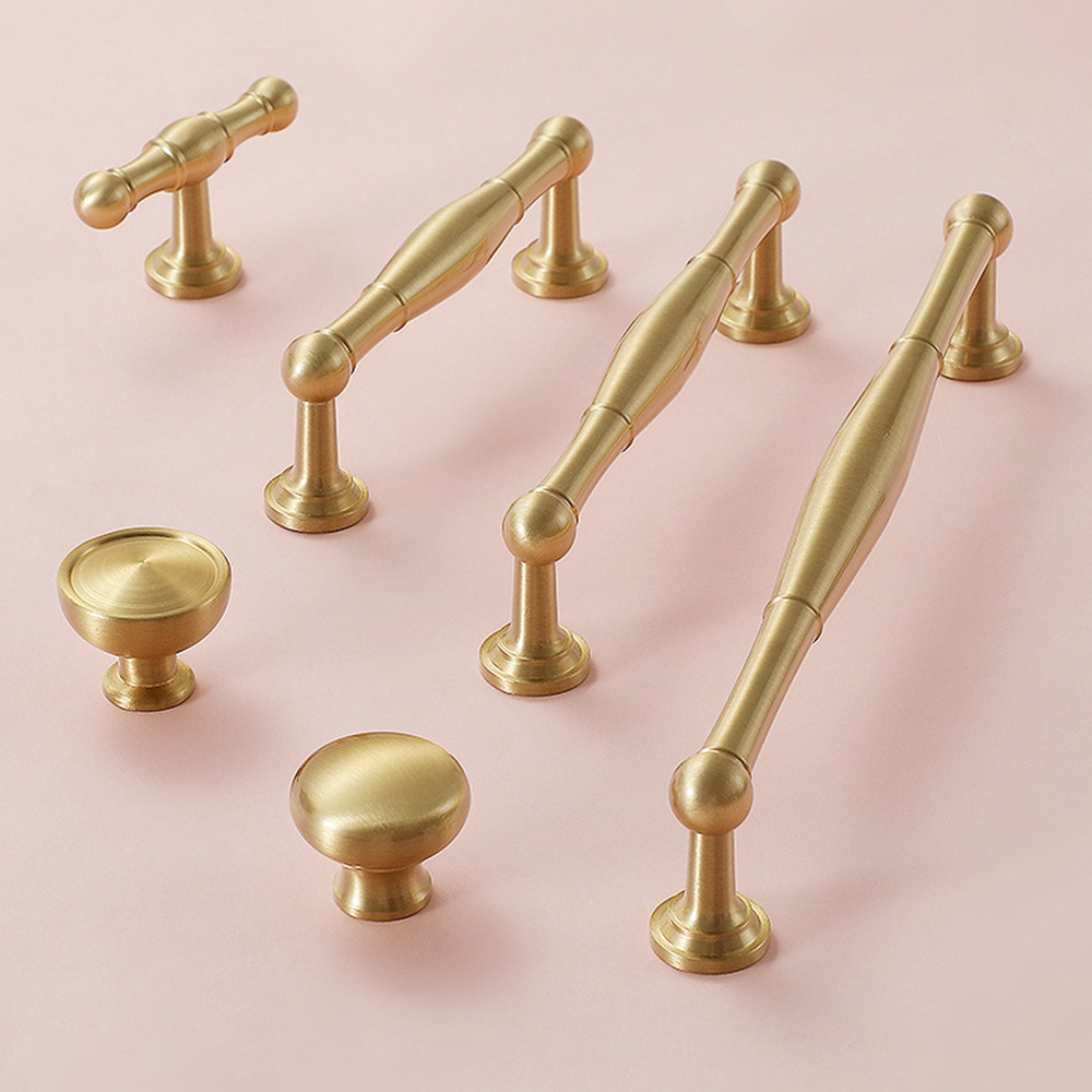 Modern Gold Solid Brass Cabinet Knobs And Drawer Pulls
