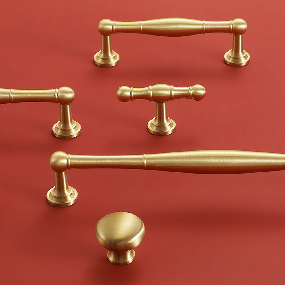Modern Gold Solid Brass Cabinet Knobs And Drawer Pulls