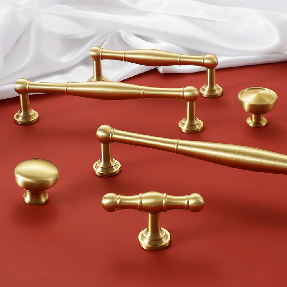 Modern Gold Solid Brass Cabinet Knobs And Drawer Pulls
