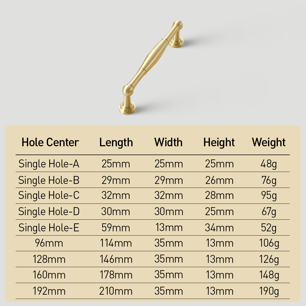 Modern Gold Solid Brass Cabinet Knobs And Drawer Pulls