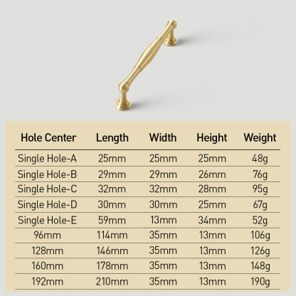 Modern Gold Solid Brass Cabinet Knobs And Drawer Pulls