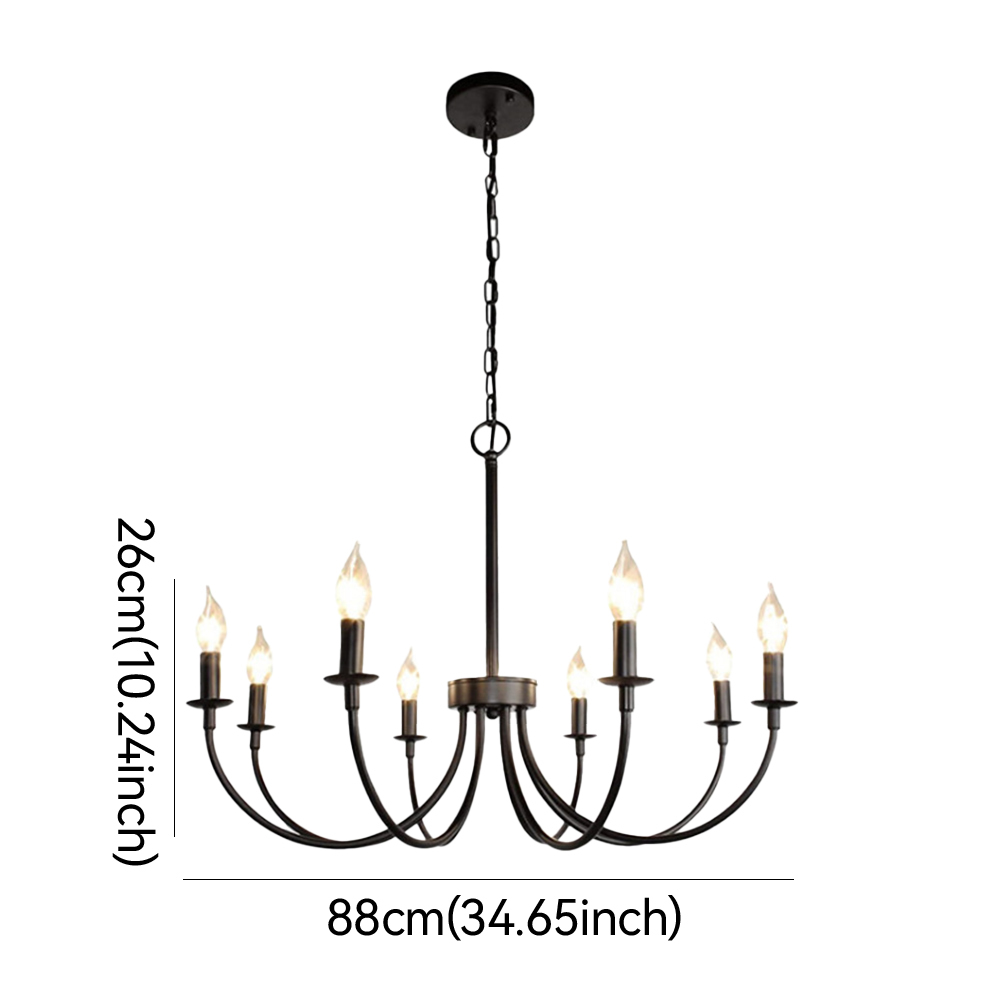Modern Industrial Black Iron Chandelier Ceiling Lamp