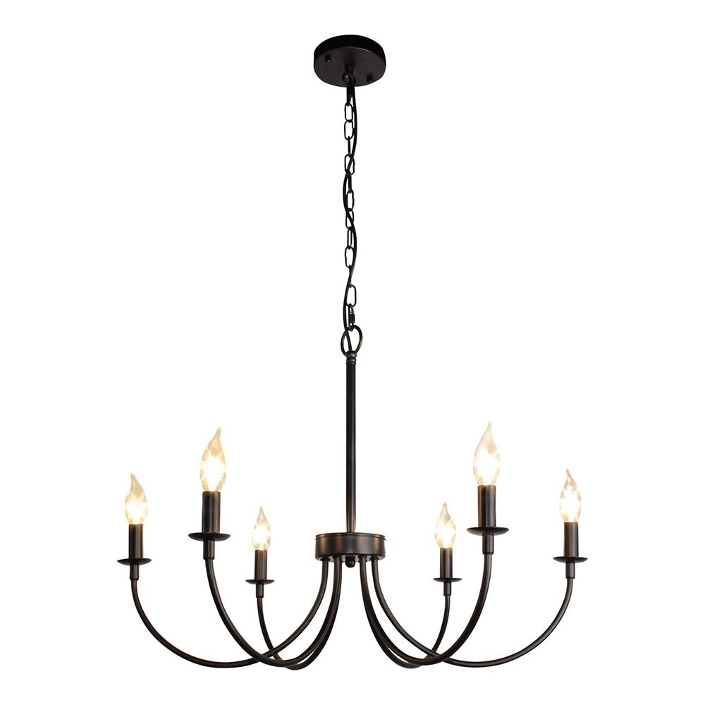 Modern Industrial Black Iron Chandelier Ceiling Lamp