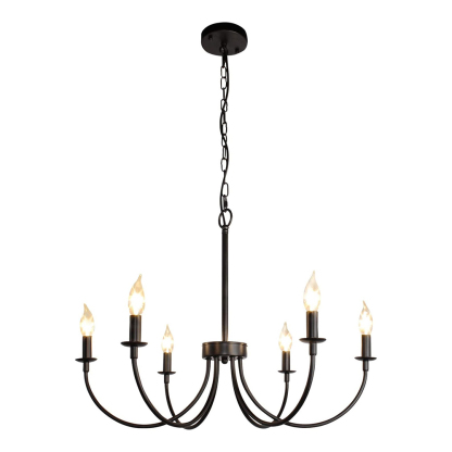 Modern Industrial Black Iron Chandelier Ceiling Lamp
