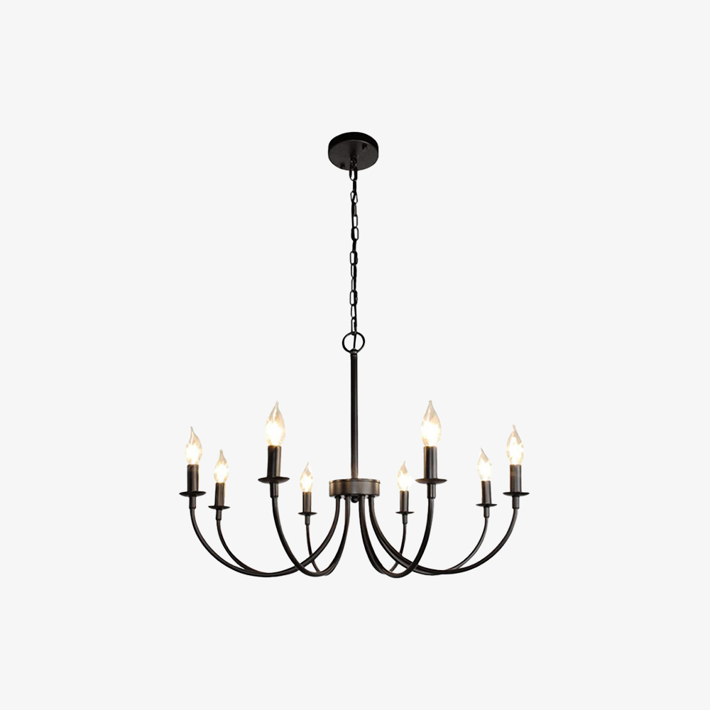 Modern Industrial Black Iron Chandelier Ceiling Lamp
