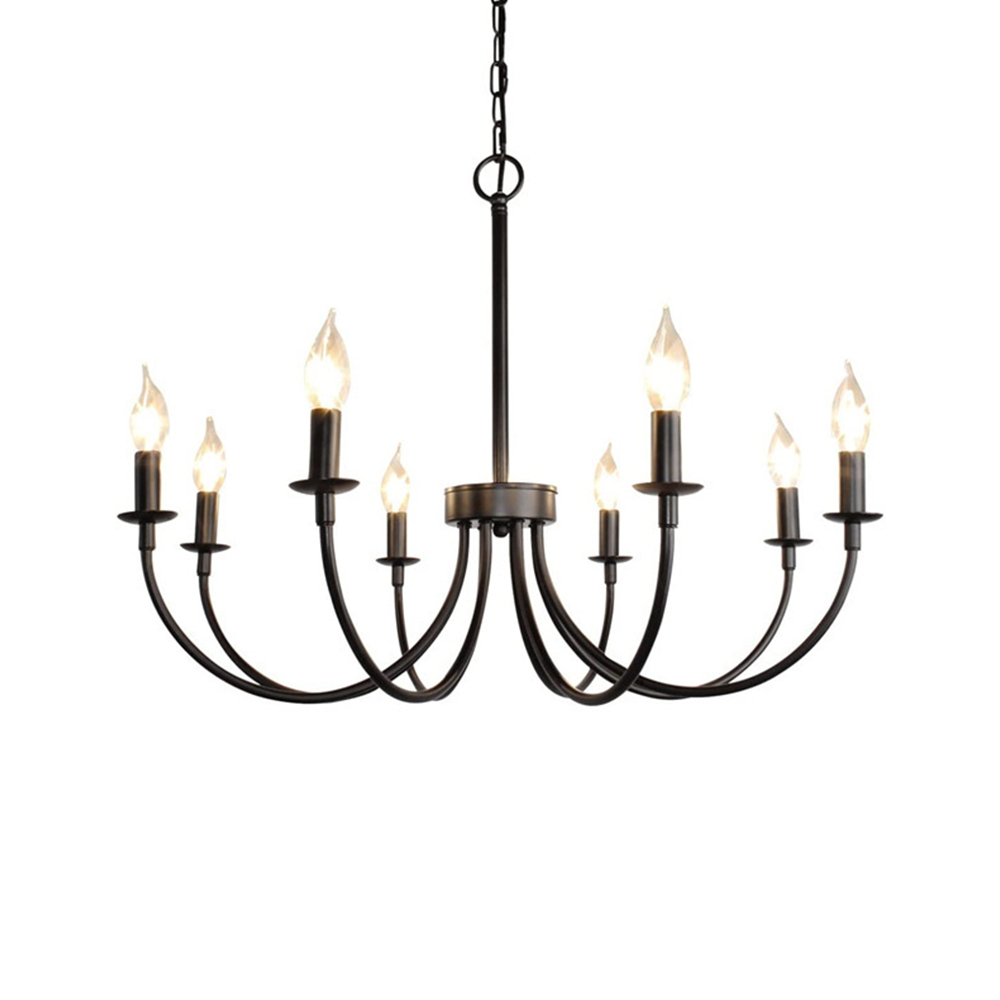 Modern Industrial Black Iron Chandelier Ceiling Lamp