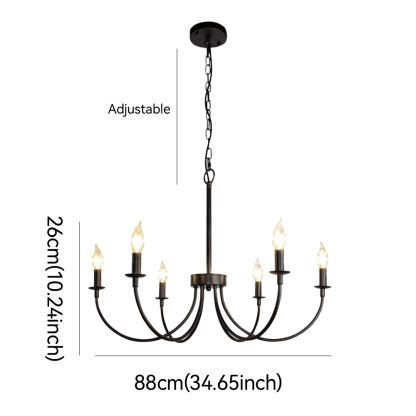 Modern Industrial Black Iron Chandelier Ceiling Lamp