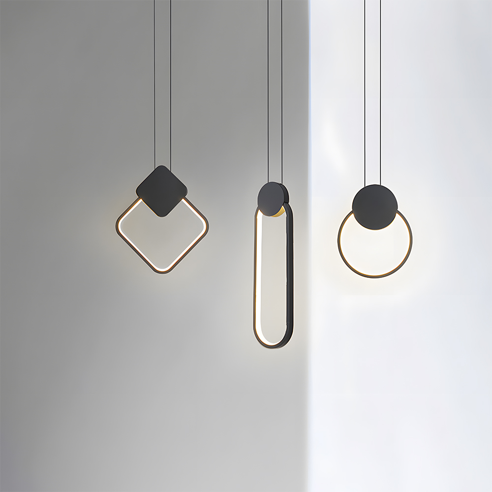 Modern Industrial Black Iron LED Hanging Light 