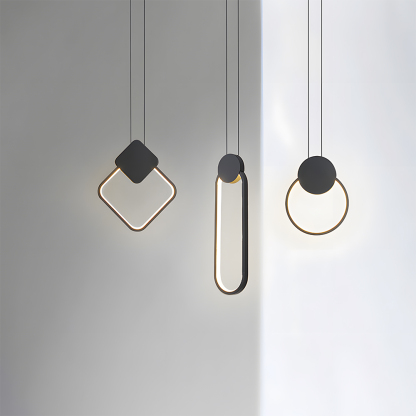 Modern Industrial Black Iron LED Hanging Light 