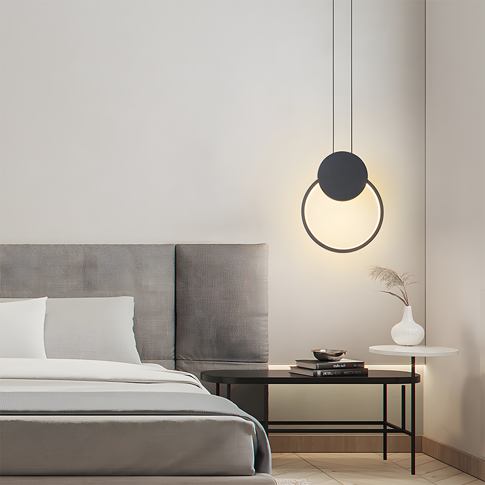 Modern Industrial Black Iron LED Hanging Light 