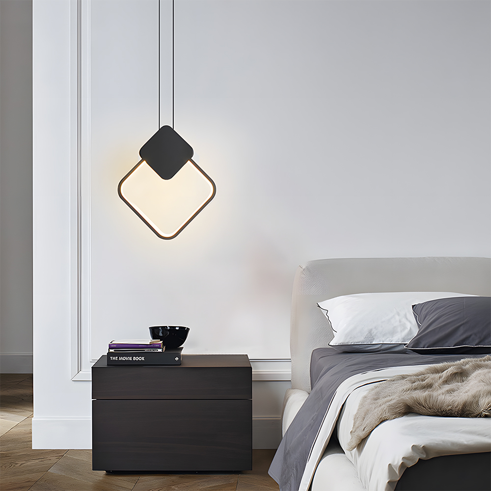 Modern Industrial Black Iron LED Hanging Light 