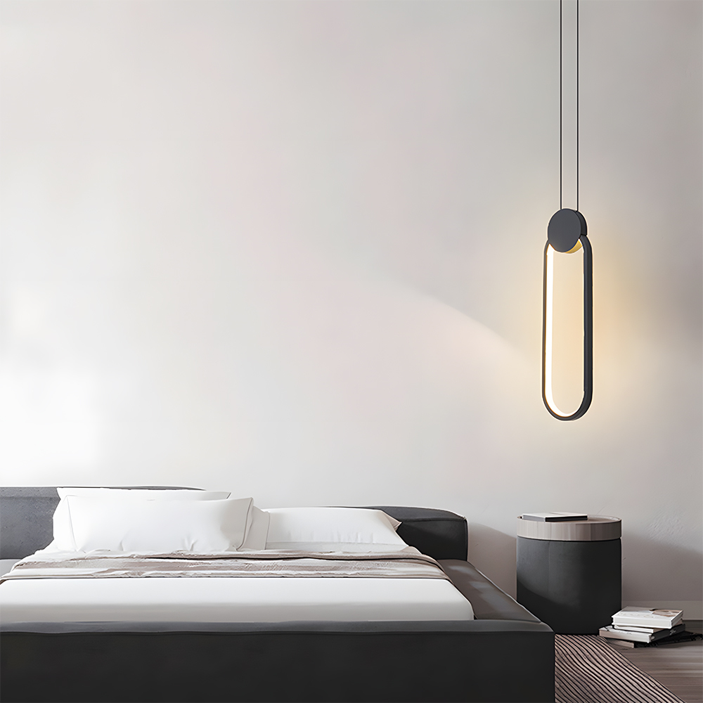 Modern Industrial Black Iron LED Hanging Light 