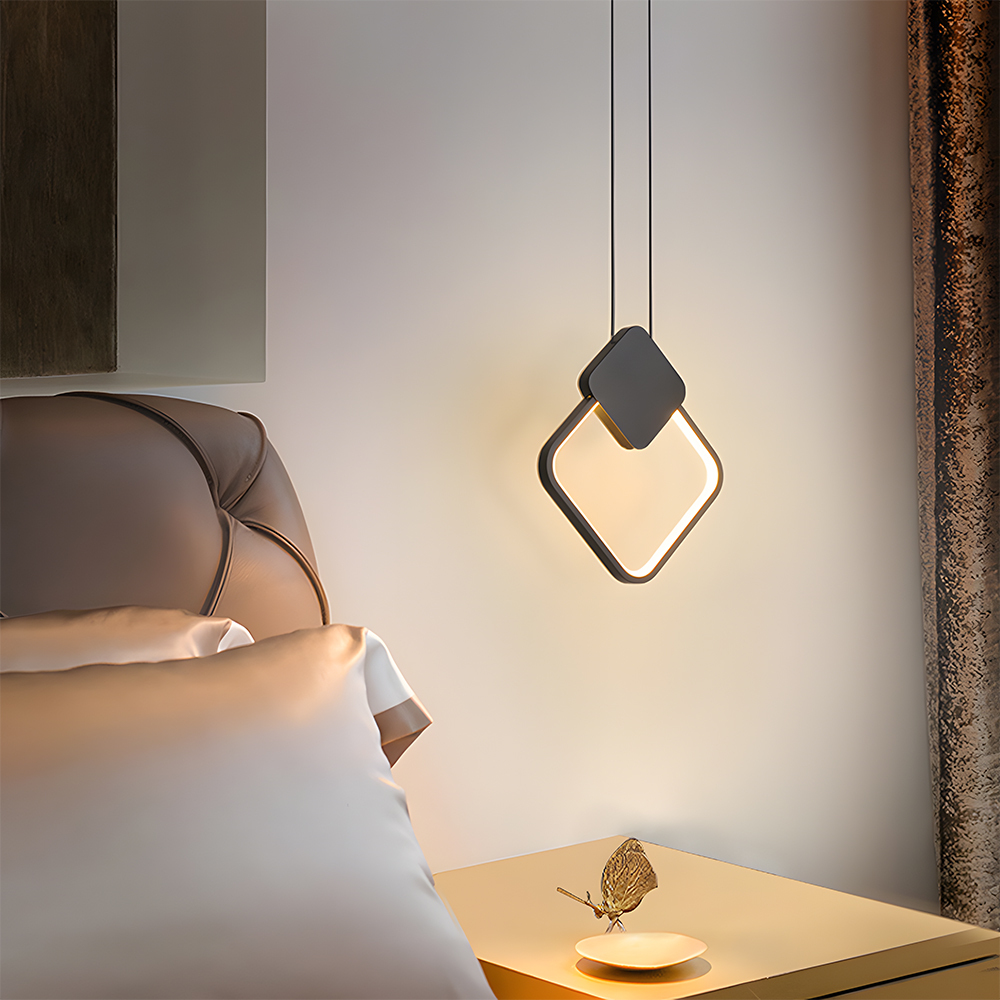 Modern Industrial Black Iron LED Hanging Light 