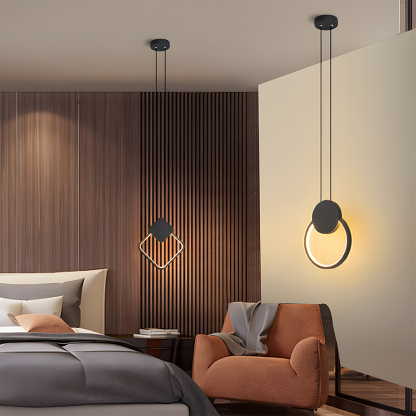 Modern Industrial Black Iron LED Hanging Light 