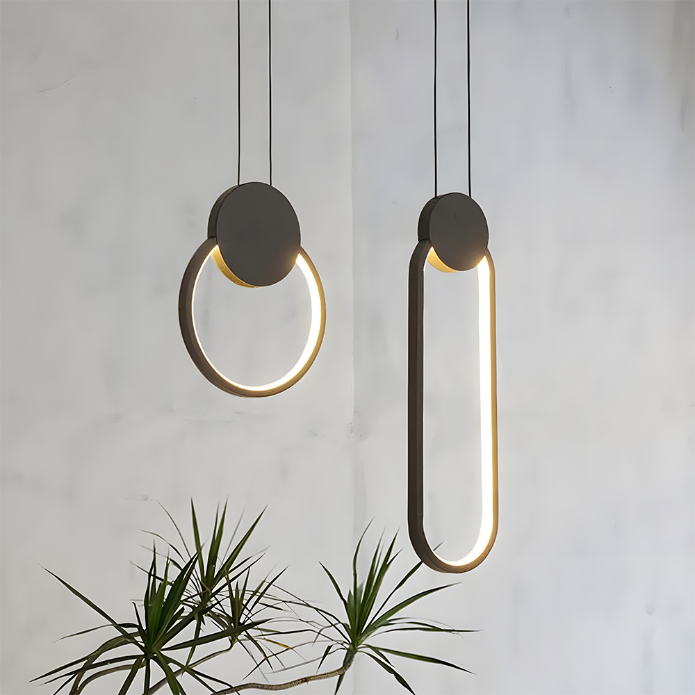 Modern Industrial Black Iron LED Hanging Light 
