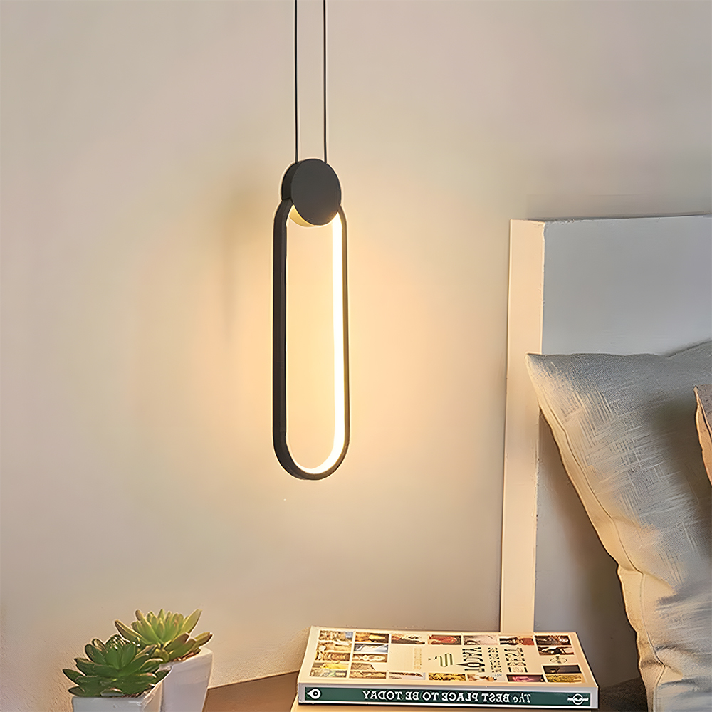 Modern Industrial Black Iron LED Hanging Light 