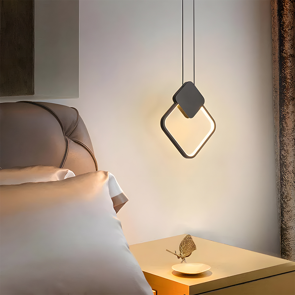 Modern Industrial Black Iron LED Hanging Light 