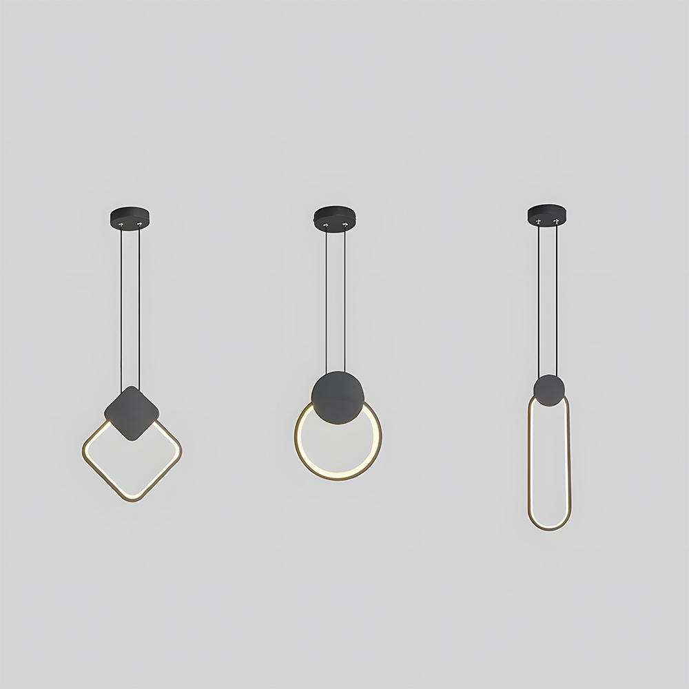 Modern Industrial Black Iron LED Hanging Light 