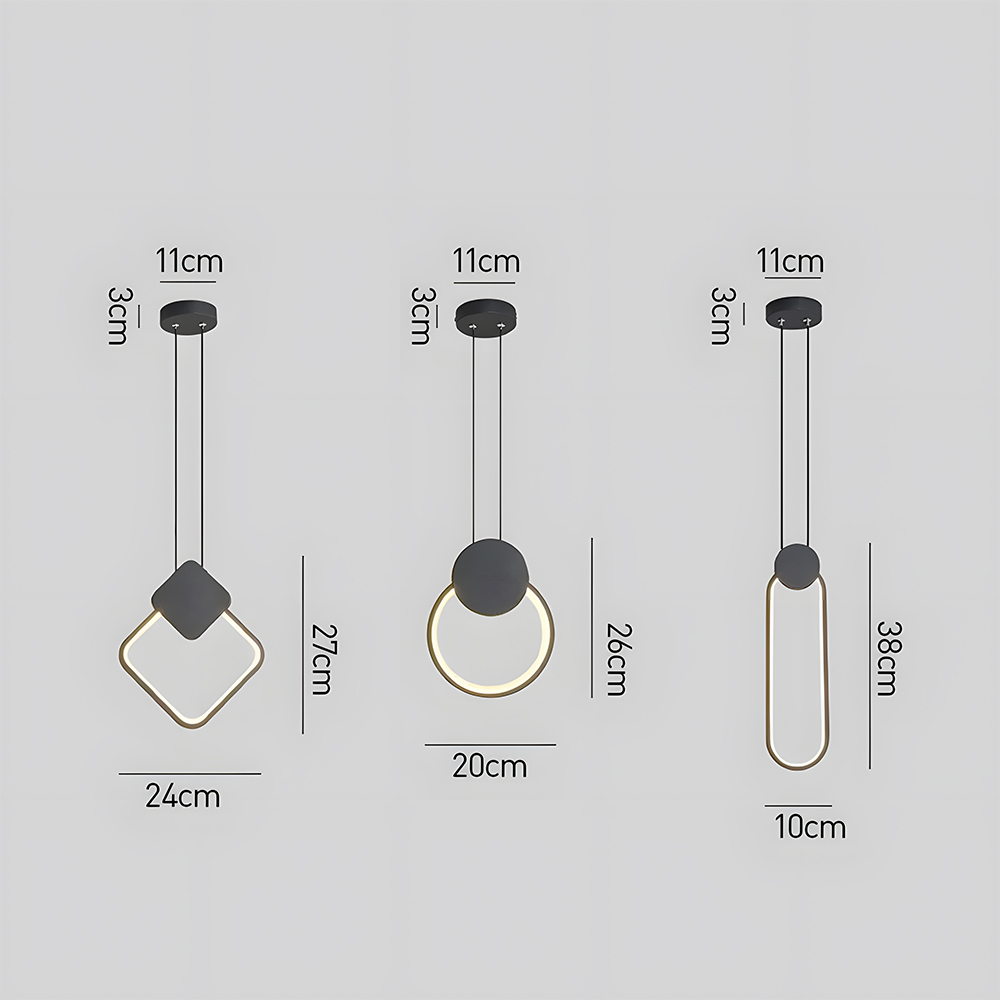 Modern Industrial Black Iron LED Hanging Light 