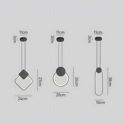 Modern Industrial Black Iron LED Hanging Light 