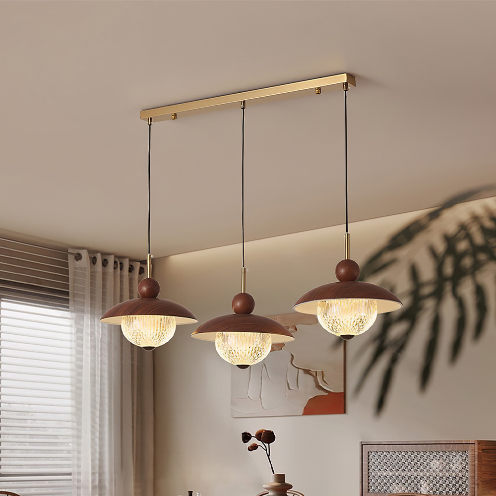 Modern Industrial Brown Finish Iron Acrylic Pendant Light