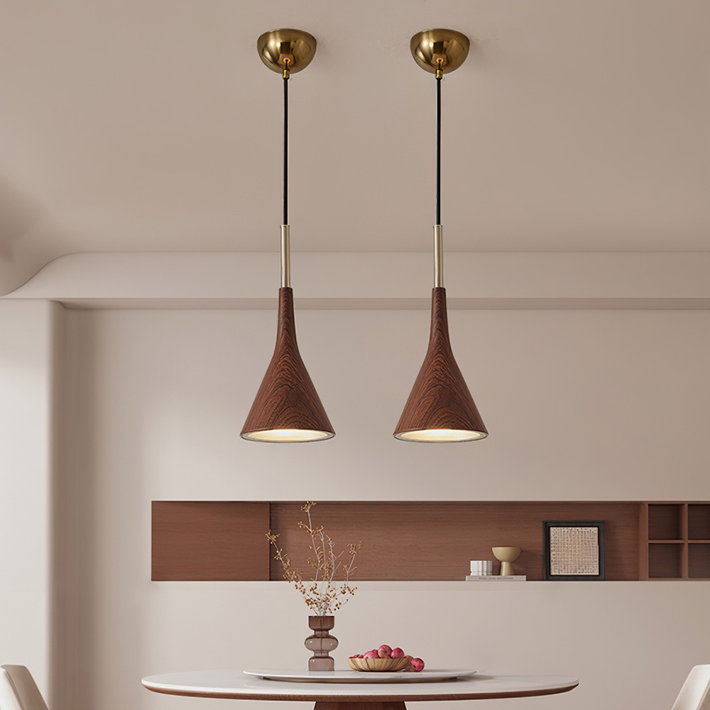 Modern Industrial Brown Finish Iron Acrylic Pendant Light