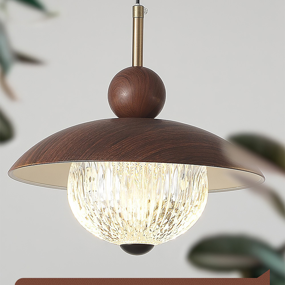 Modern Industrial Brown Finish Iron Acrylic Pendant Light