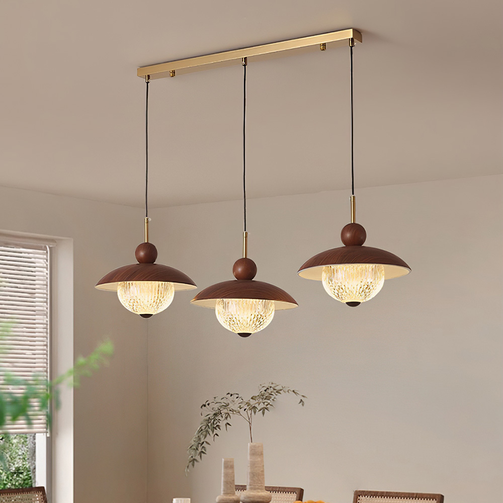 Modern Industrial Brown Finish Iron Acrylic Pendant Light