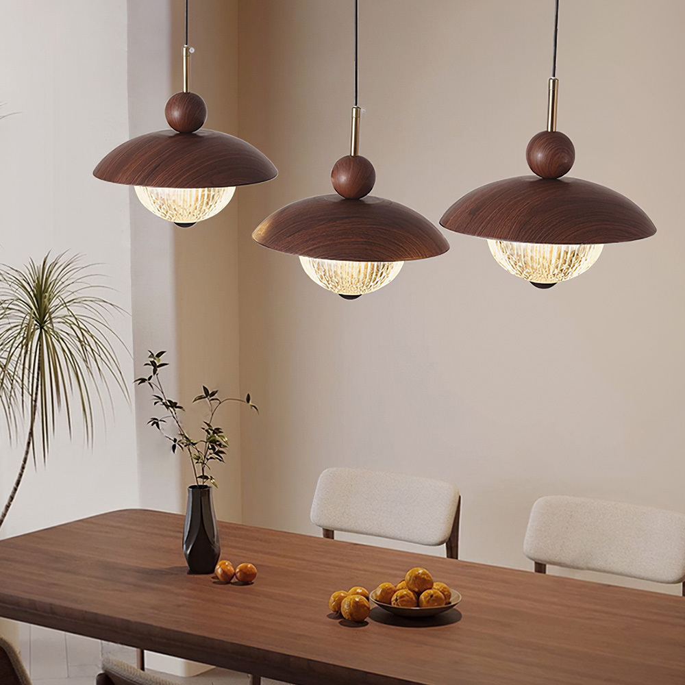 Modern Industrial Brown Finish Iron Acrylic Pendant Light