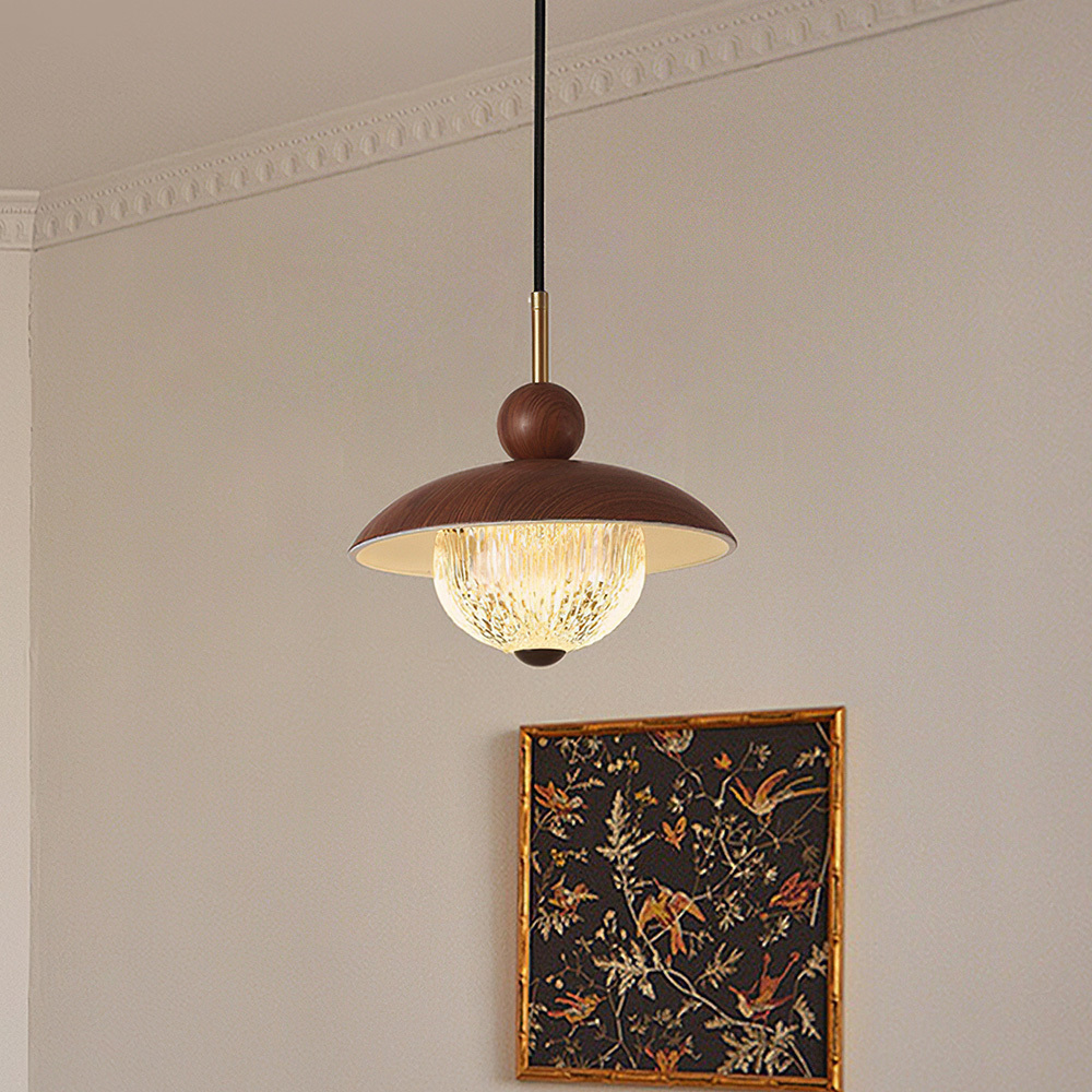 Modern Industrial Brown Finish Iron Acrylic Pendant Light