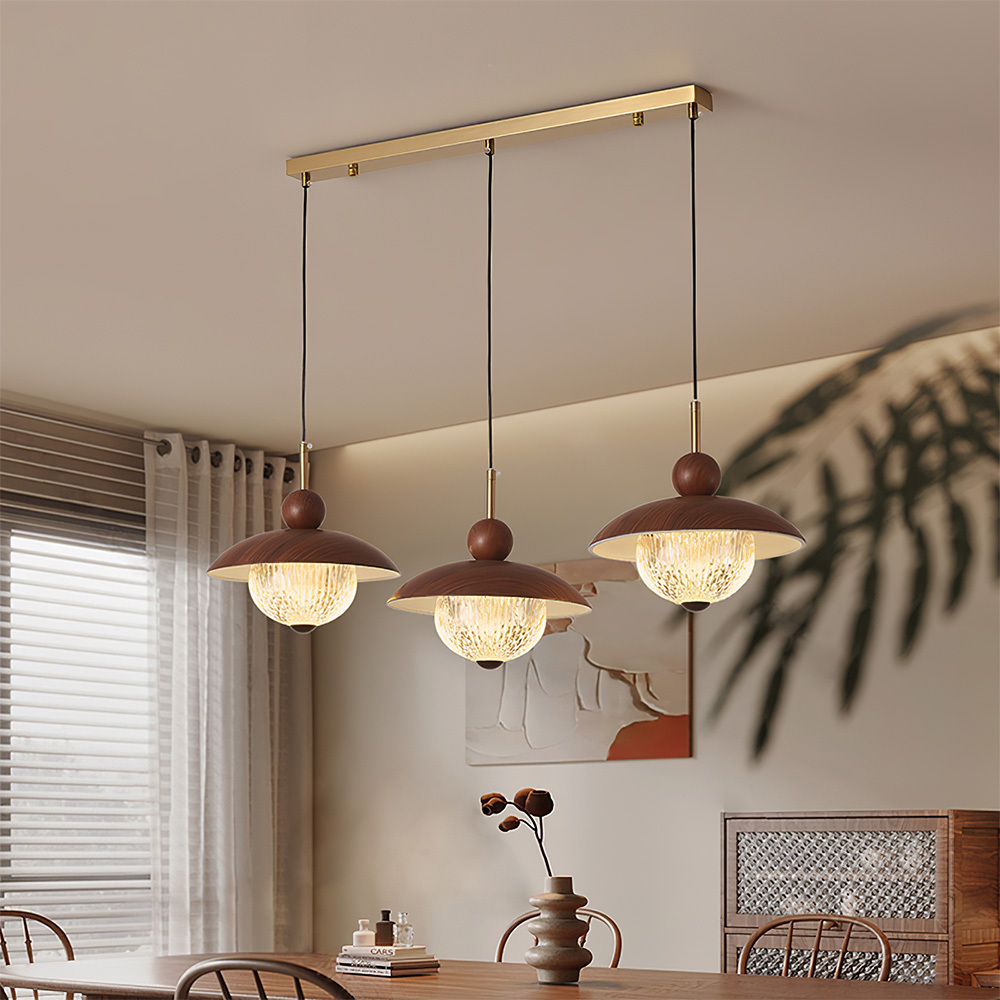 Modern Industrial Brown Finish Iron Acrylic Pendant Light