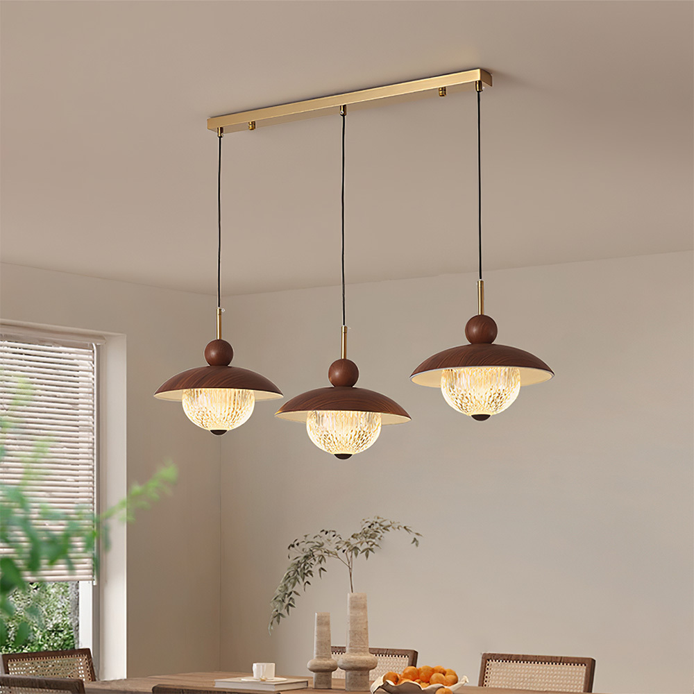 Modern Industrial Brown Finish Iron Acrylic Pendant Light