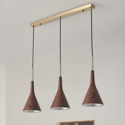 Modern Industrial Brown Finish Iron Acrylic Pendant Light