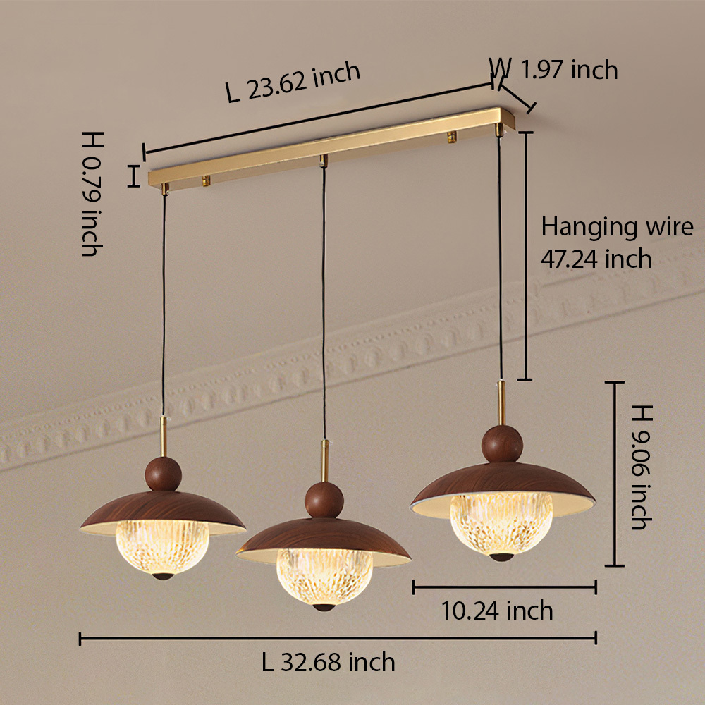 Modern Industrial Brown Finish Iron Acrylic Pendant Light