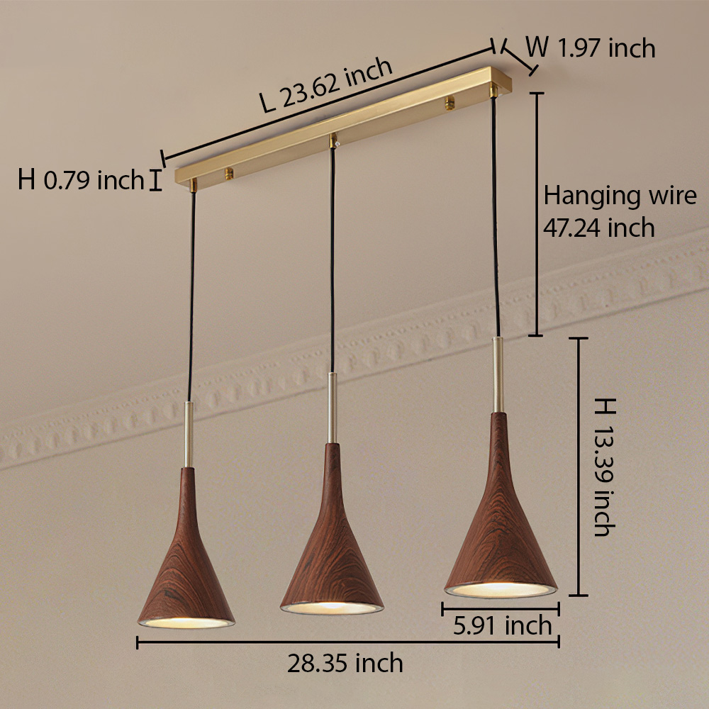Modern Industrial Brown Finish Iron Acrylic Pendant Light