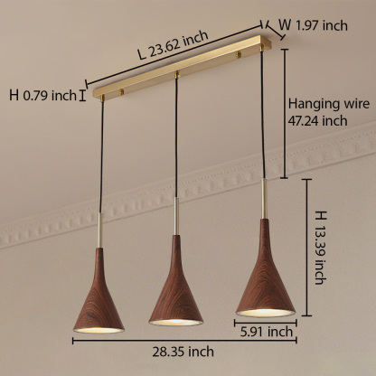 Modern Industrial Brown Finish Iron Acrylic Pendant Light