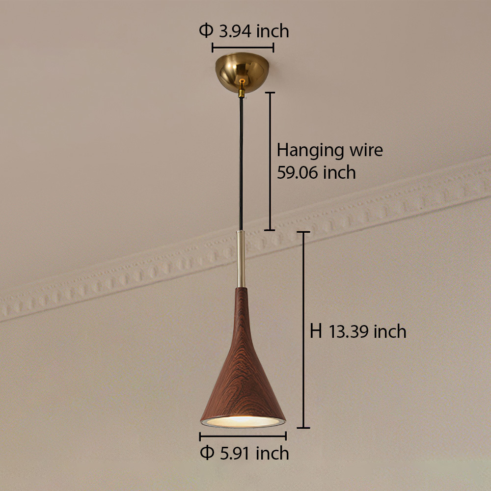Modern Industrial Brown Finish Iron Acrylic Pendant Light
