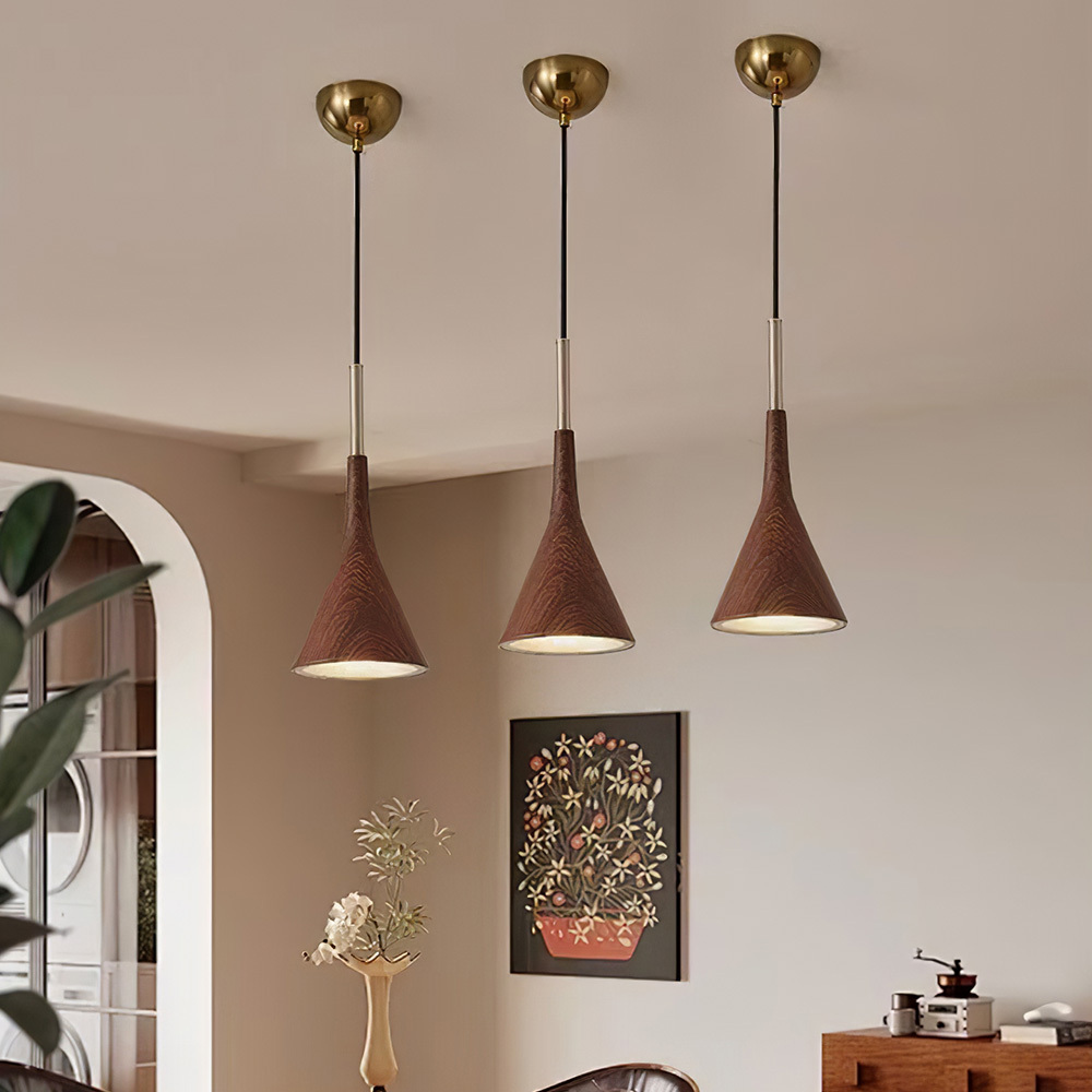 Modern Industrial Brown Finish Iron Acrylic Pendant Light